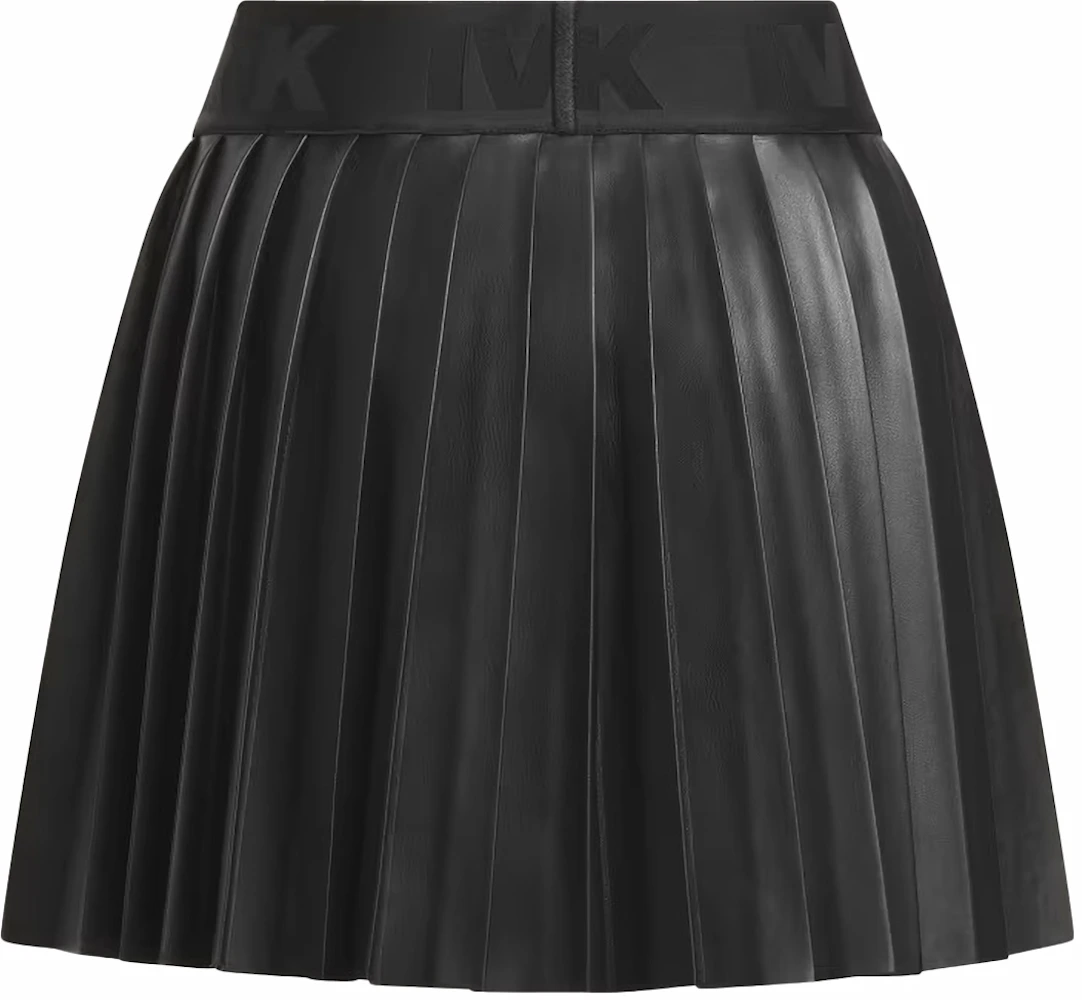 adidas Ivy Park Leather Pleated Mini Skirt Black - FW23 - US