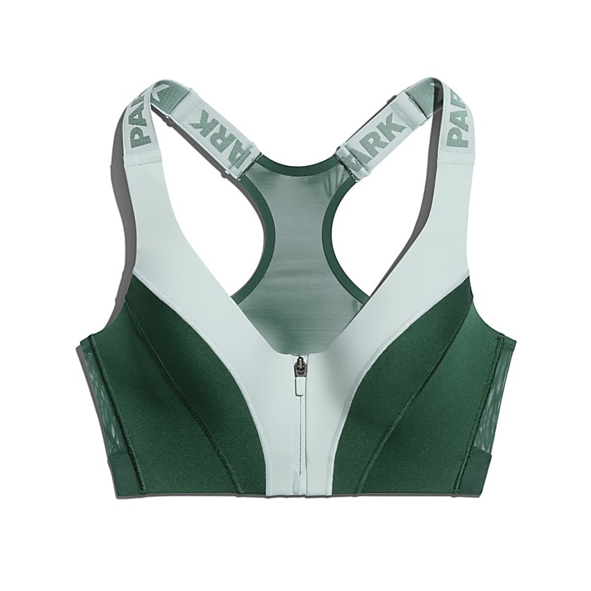 adidas Ivy Park Medium Support Zip Bra Green Tint/Dark Green