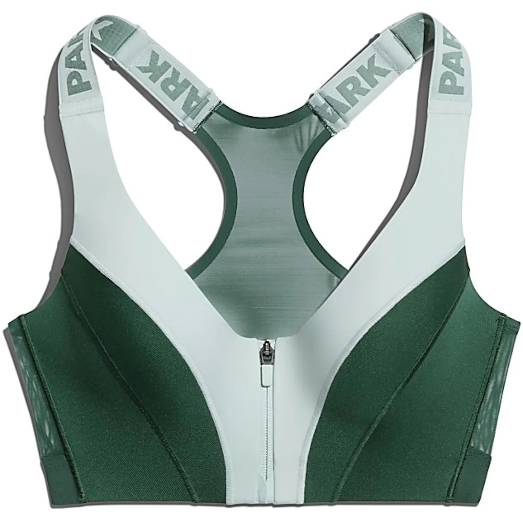 adidas Performance ALPHA - High support sports bra - silver green/white/green  