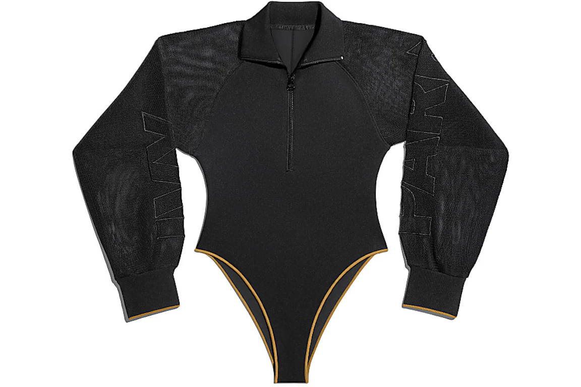 adidas Ivy Park Mesh Sleeve Bodysuit (Plus Size) Black/Mesa