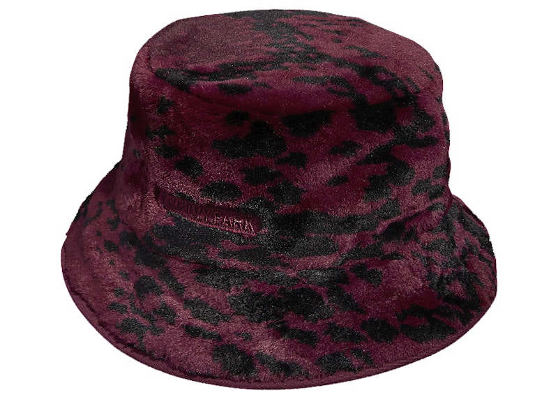 adidas Ivy Park Printed Faux Fur Reversible Bucket Hat Cherry Wood