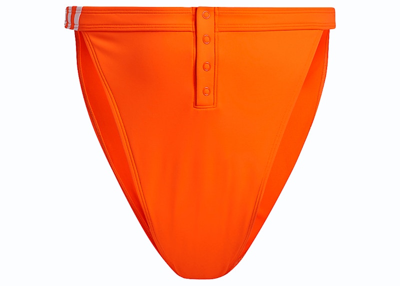 Pre-owned Adidas Originals Women's Adidas Ivy Park Snap Bikini Bottom (plus Size) In Solar Orange