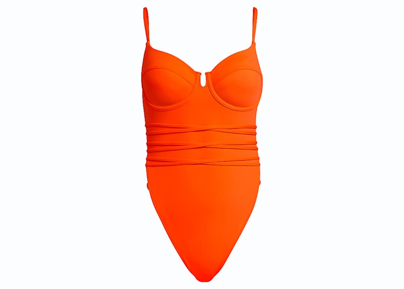 adidas Ivy Park Spaghetti Strap One Piece Swimsuit Solar Orange