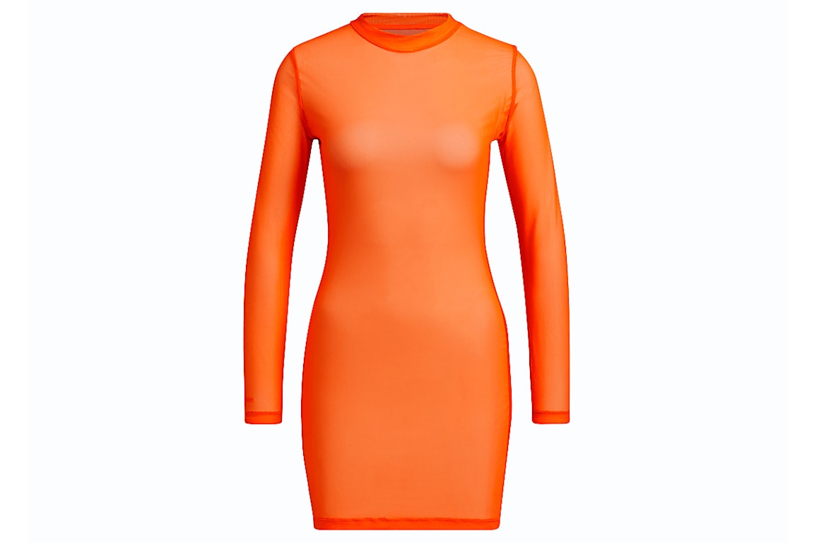 Pre-owned Adidas Originals Adidas Ivy Park Swim Cover-up Dress Solar Orange