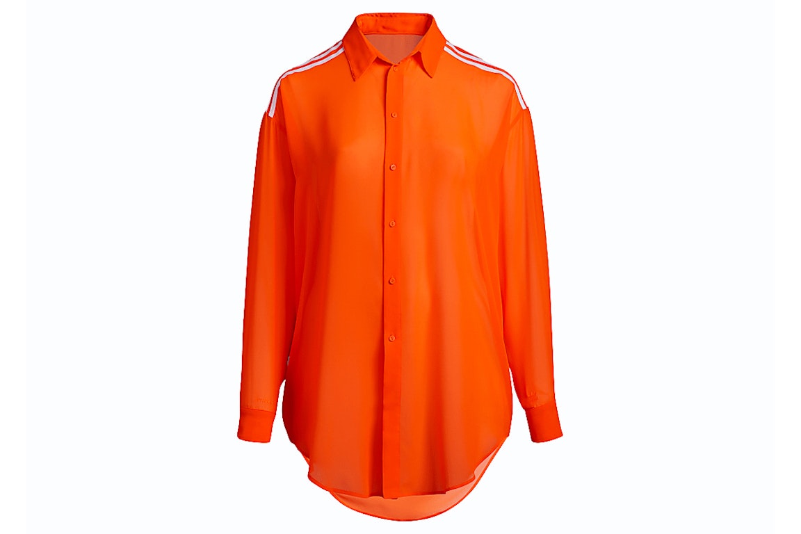 Pre-owned Adidas Originals Adidas Ivy Park Swim Cover-up Shirt (plus Size) Solar Orange