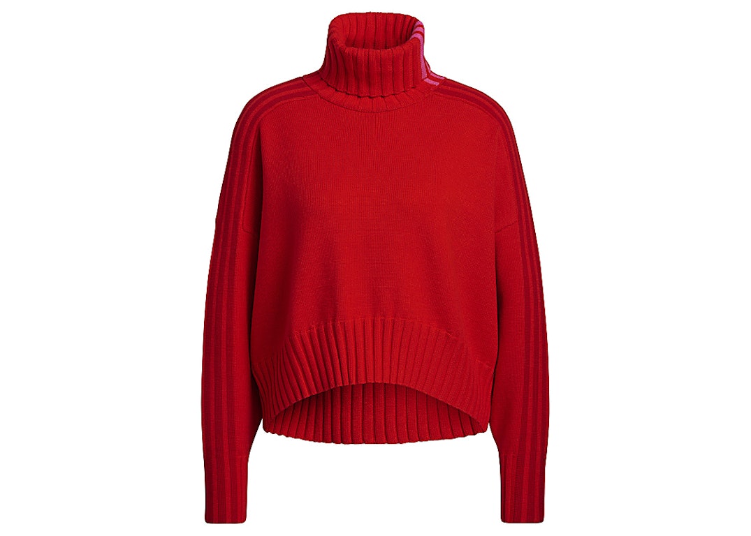 Pre-owned Adidas Originals Adidas Ivy Park Turtleneck Crop Sweater Red