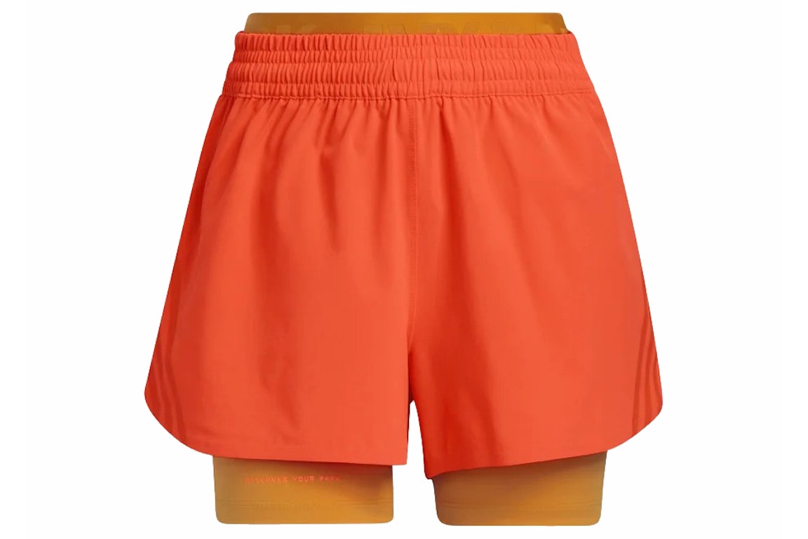 Pre-owned Adidas Originals Adidas Ivy Park Two-in-one Shorts Solar Orange