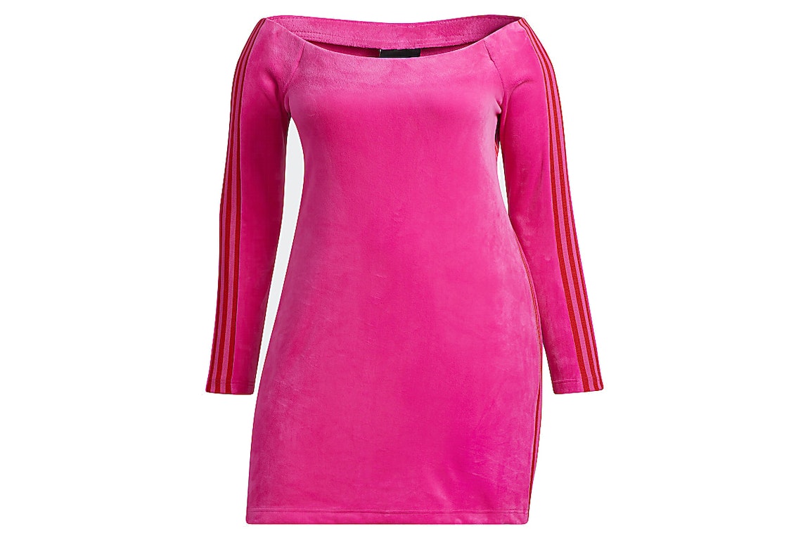 Pre-owned Adidas Originals Adidas Ivy Park Velour Dress (plus Size) Shock Pink