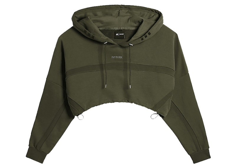 adidas Ivy Park x Peloton Cropped Hoodie Focus Olive FW21 US