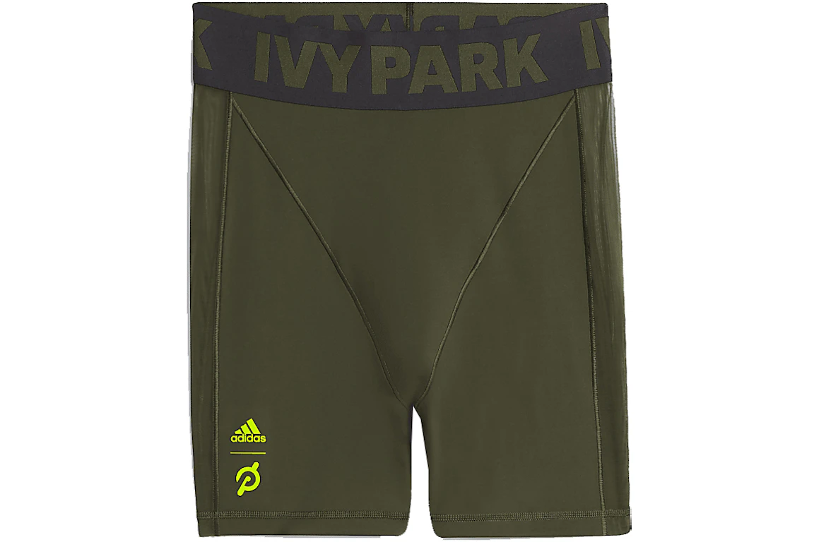 adidas Ivy Park x Peloton Cycling Shorts Focus Olive/Black/Shock Lime