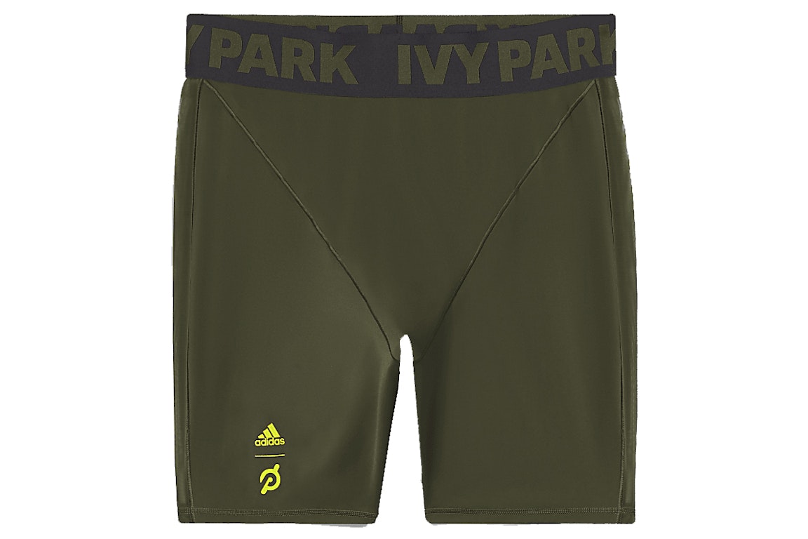 Pre-owned Adidas Originals Adidas Ivy Park X Peloton Cycling Shorts (plus Size) Focus Olive/black/shock Lime