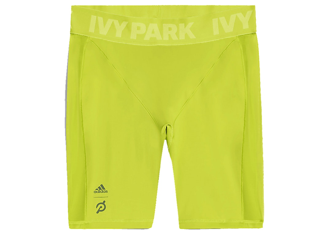 Pre-owned Adidas Originals Adidas Ivy Park X Peloton Cycling Shorts (plus Size) Shock Lime/magic Beige