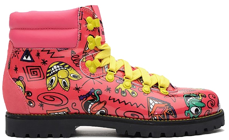 Pre-owned Adidas Originals Men's Adidas Js Face Hiking Boot Sneakers In Pink/yellow/black In Multi