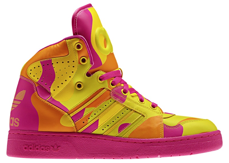 Neon yellow clearance adidas high tops