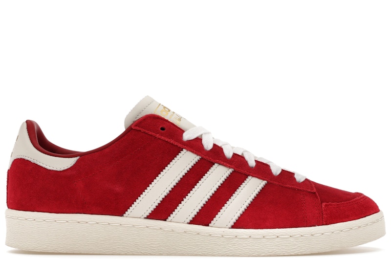 Men's Adidas Jabbar Low Team Power Red Sneakers in Team Power Red 2/Cream White/Gold Metallic (JI3431)