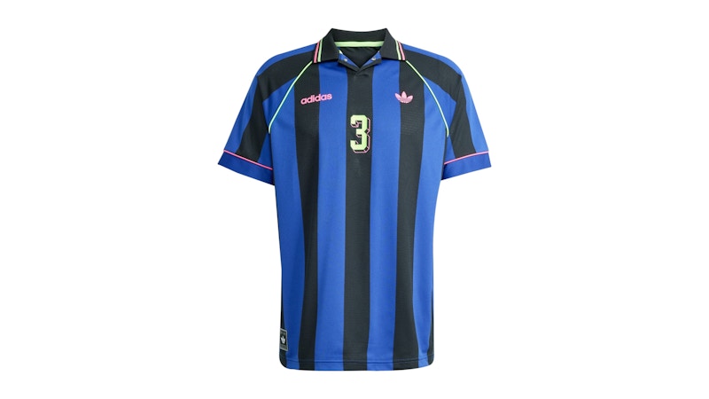 adidas Jacquard Stripe Jersey Semi Lucid Blue Black メンズ
