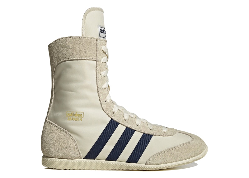 Pre-owned Adidas Originals Japan Mid (women's) Sneakers In Cream White/dark Blue/gold Metallic In Multi
