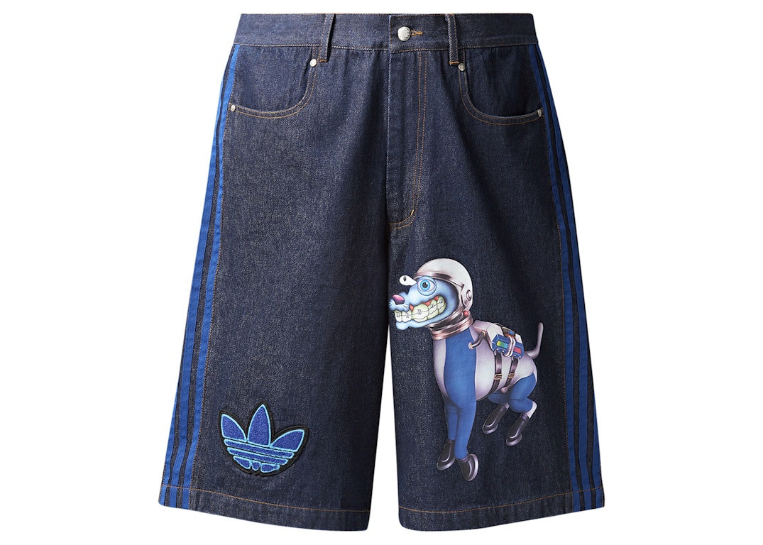 Pre-owned Adidas Originals Adidas Kerwin Frost Lakeith Space Dog Denim Shorts Blue