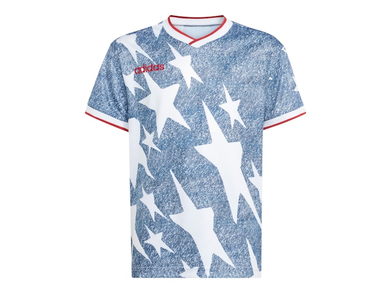 adidas Kids Denim Graphic Jersey White Dark Blue - SS26 - US