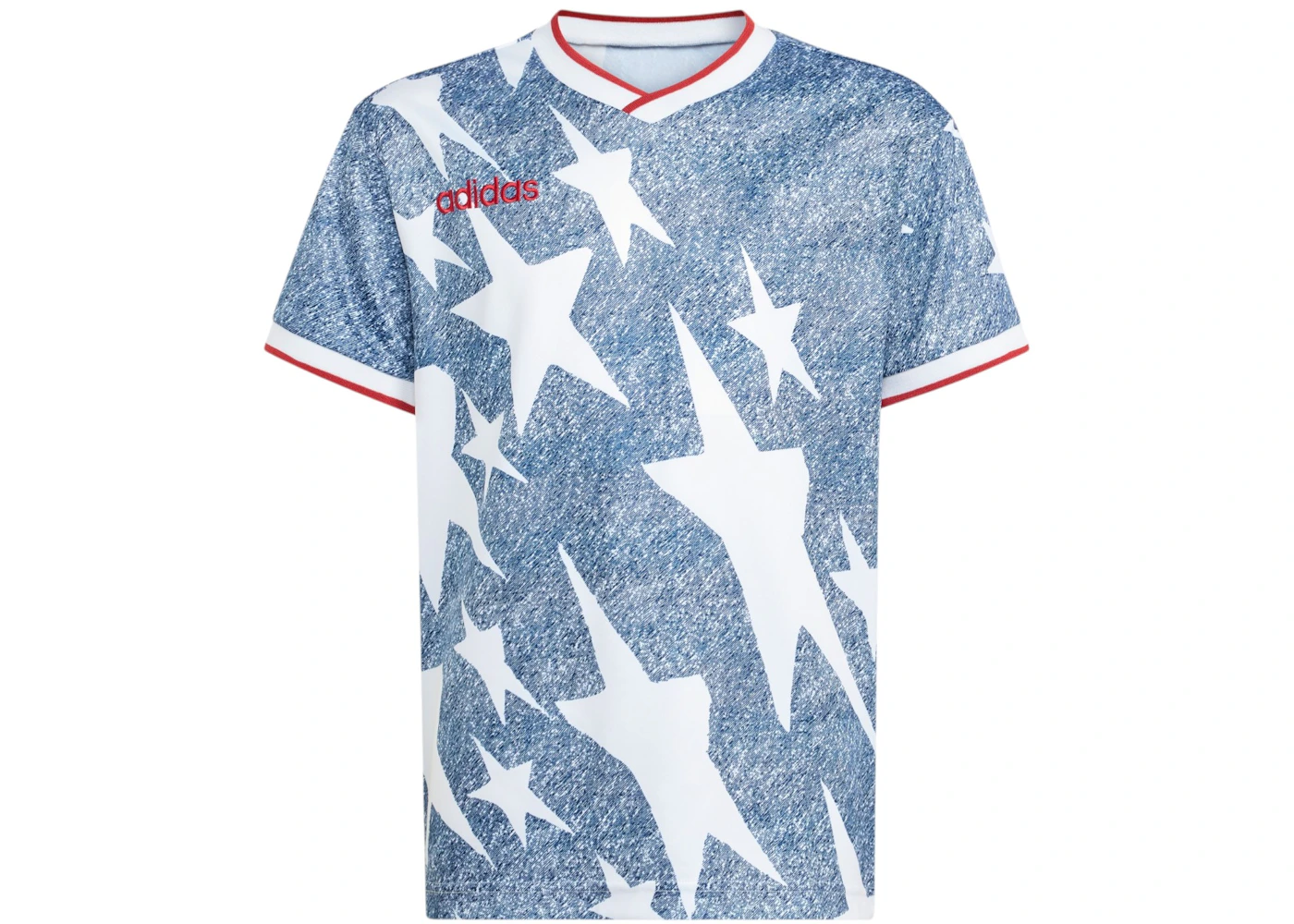 adidas Kids Denim Graphic Jersey White Dark Blue - SS26 - US