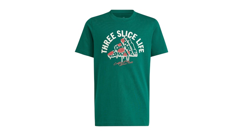 adidas Kids Lounge Pizza Graphic T-Shirt Collegiate Green - SS26 - US