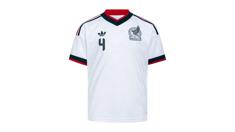 Adidas Kids Mexico 26 Away Alvarez Jersey in White