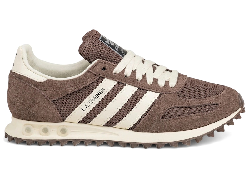 Men's Adidas LA Trainer OG Sneakers in Earth Strata/Brown/Off White