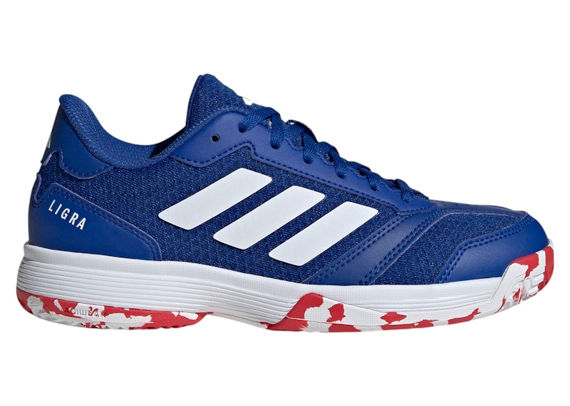 Pre-owned Adidas Originals Ligra 8 Indoor Sneakers In Royal Blue/cloud White/pure Ruby In Multi