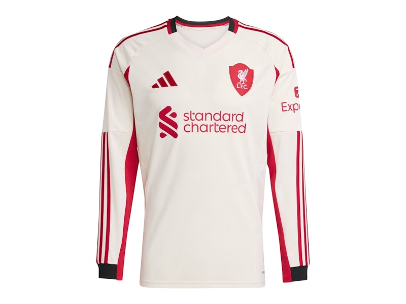 adidas Liverpool FC 2025/26 L/S Away Jersey Wonder White Men's