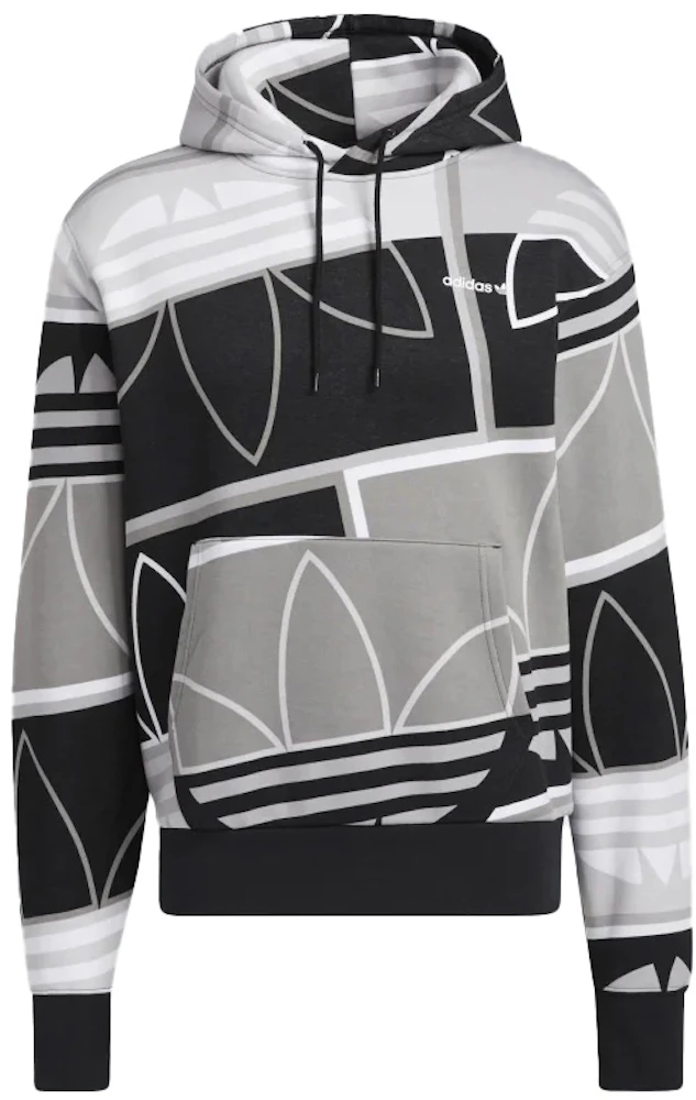 adidas Logo Hoodie Black/White/Grey - SS23 Men's - US