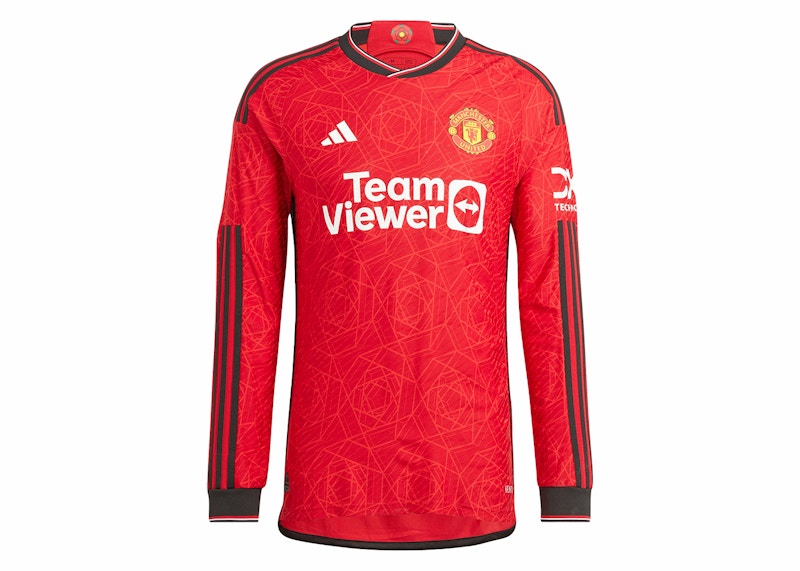 adidas Manchester United 23 24 Long Sleeve Home Authentic Jersey Team Collegiate Rouge Homme de la Collection SS24 FR