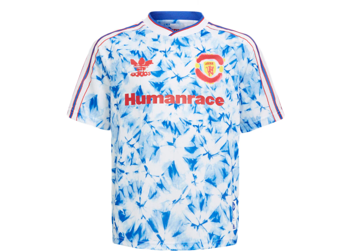 adidas Manchester United Human Race Kids Jersey White Bold Blue