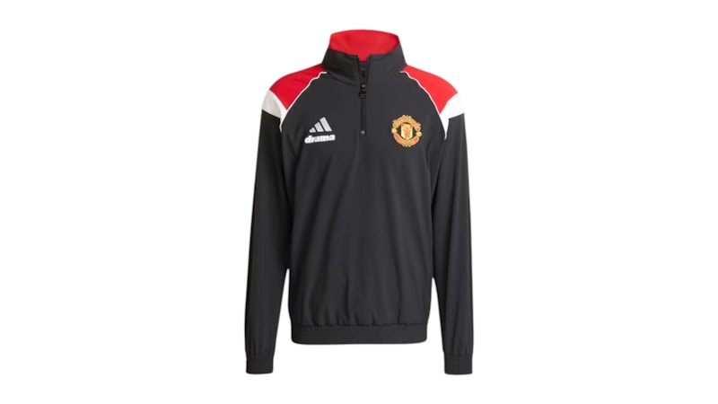 adidas Manchester United x Drama Call Half Zip Top Black/Red