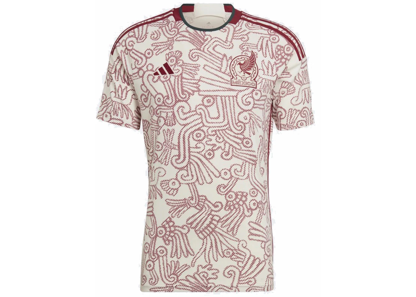 Camiseta de fútbol adidas Mexico 22 Away Authentic en blanco hueso
