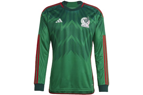 adidas Mexico 22 Long Sleeve Home Jersey Vivid Green/Collegiate