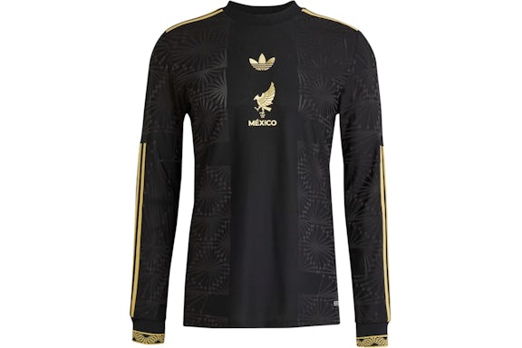 adidas Mexico Gold Long Sleeve Jersey Black Men's - SS25 - US