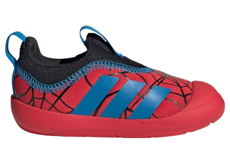 Pre-owned Adidas Originals Monofit Spiderman Sneakers In Pure Ruby/bright Blue/core Black