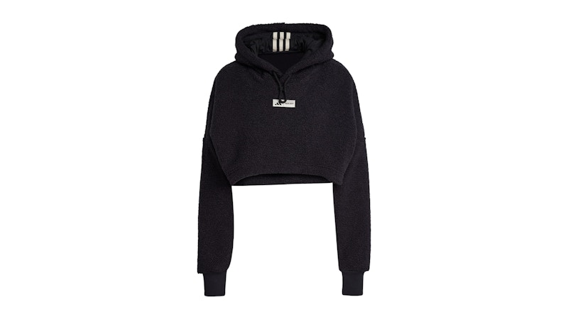 Pre-owned Adidas Originals Women's Adidas Moon Boot Cropped Hoodie In Black