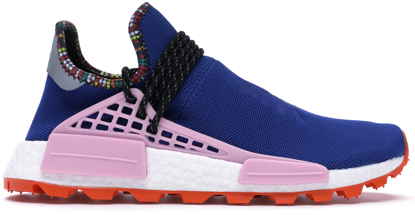 adidas Originals Men's Pharrell Williams SOLARHU NMD Sneaker,  Light Pink/Black/Bright Blue, 5