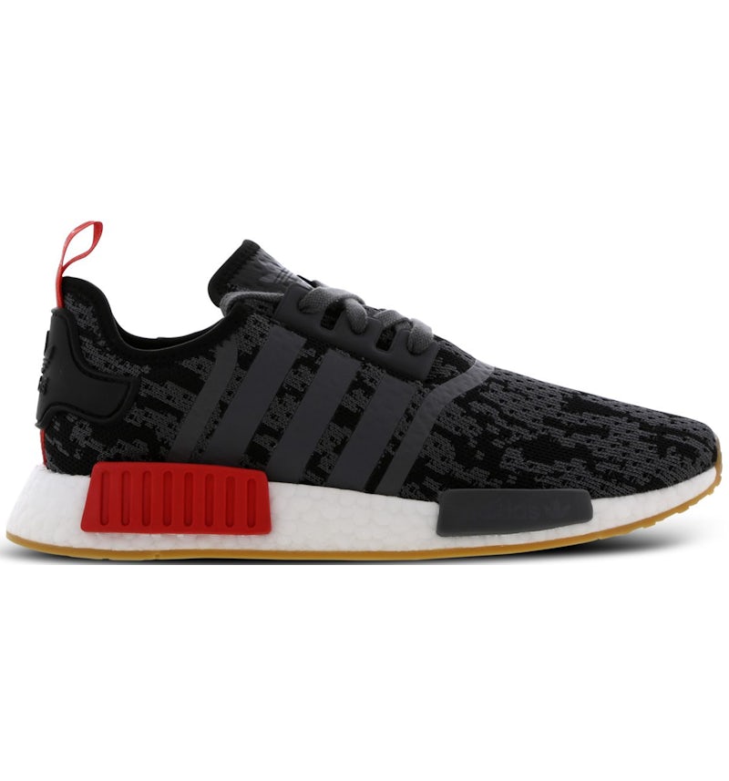 adidas NMD R1 Black Grey Red Gum Foot Locker Exclusive Men s CG6666 GB