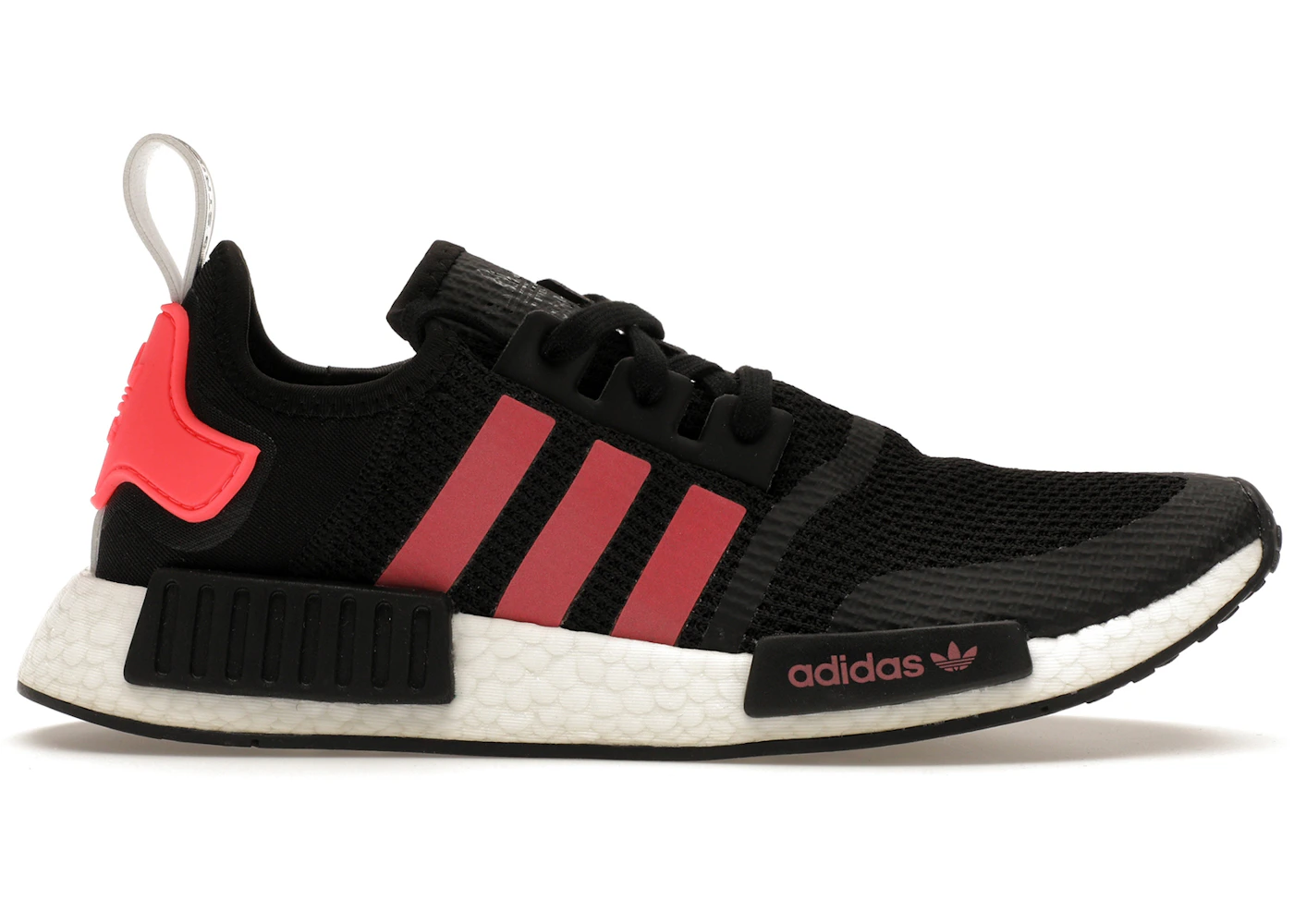 adidas NMD R1 Black Signal Pink White Men's - FV9153 - US