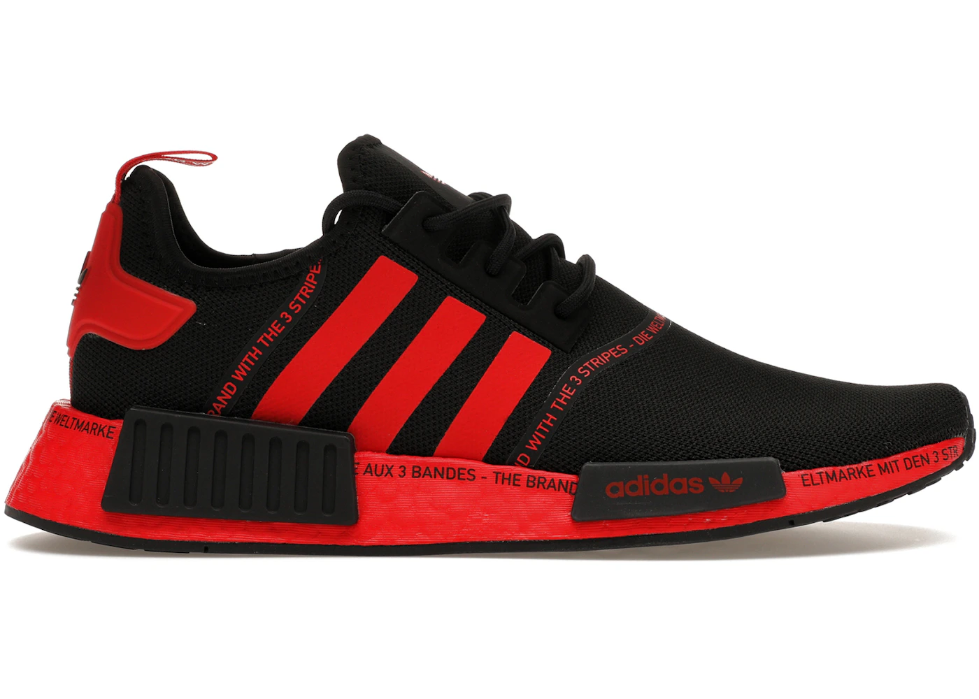 adidas NMD R1 Black Vivid Red Men's - HP2971 - US