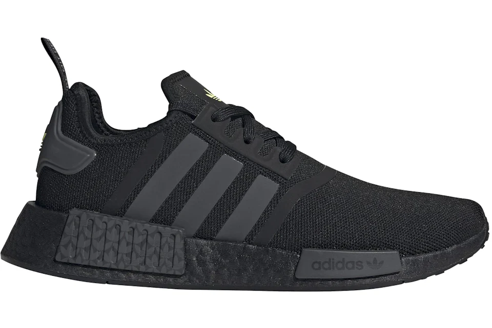 adidas NMD R1 Core Black Grey Solar Yellow Men's - GY7367 - US