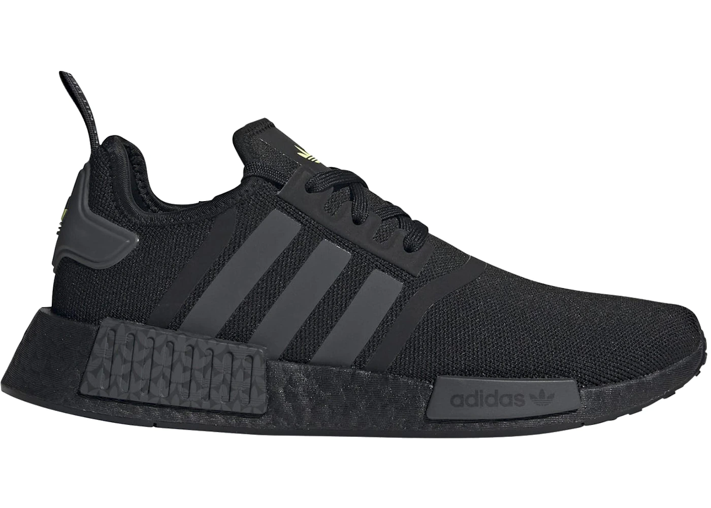 adidas NMD R1 Core Black Grey Solar Yellow Men's - GY7367 - US