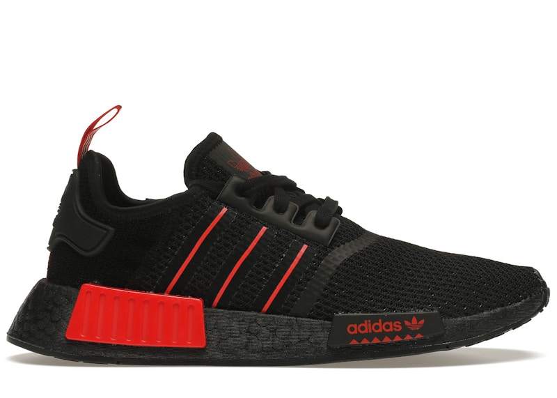 Adidas nmd best sale mens black red