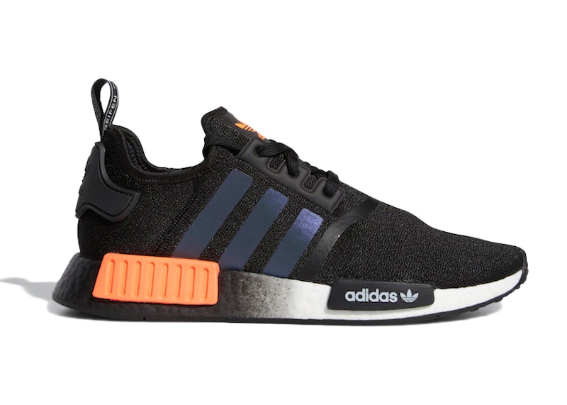 adidas NMD R1 Core Black Solar Orange Iridescent Men s FW0185 US