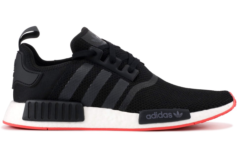 Adidas nmd r1 top black white scarlet
