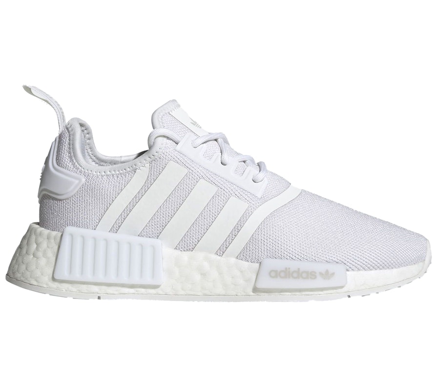 Pre-owned Adidas Originals Adidas Nmd R1 Refined Cloud White Grey One (gs) In Cloud White/cloud White/grey One