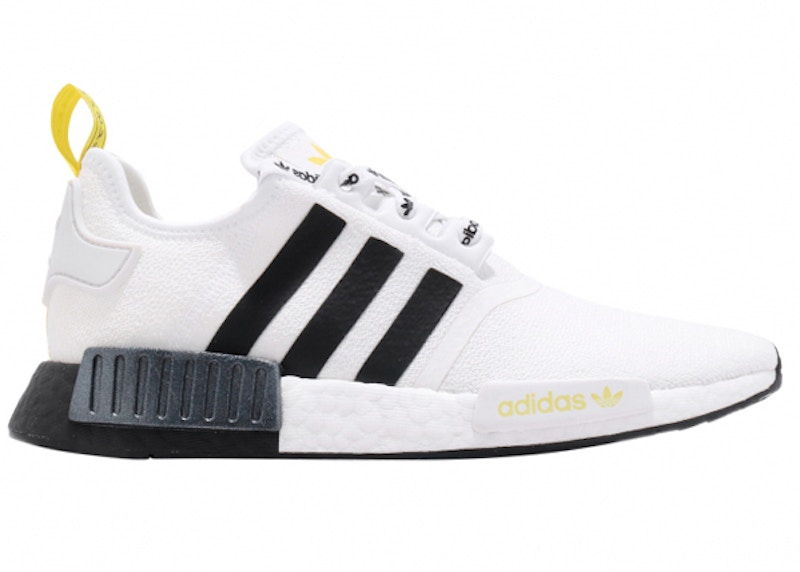 adidas NMD R1 STLT Primeknit White Black Bright Yellow Men s