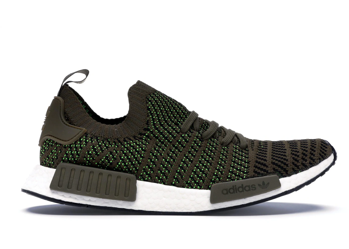 Nmd r1 top stlt primeknit green/white/black